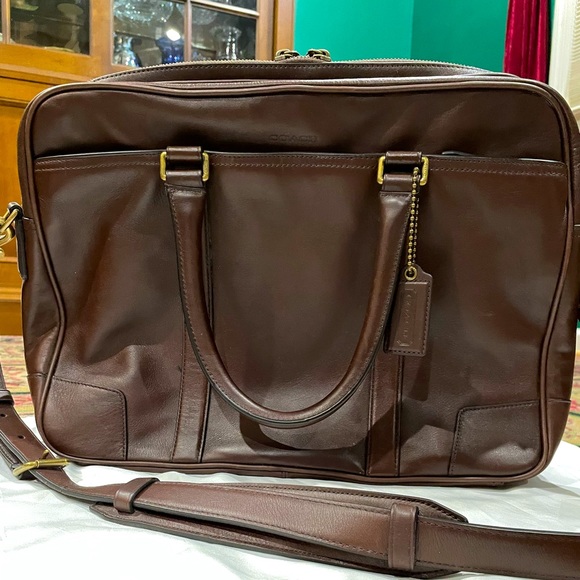 Coach Men’s Leather Briefcase - Picture 1 of 5